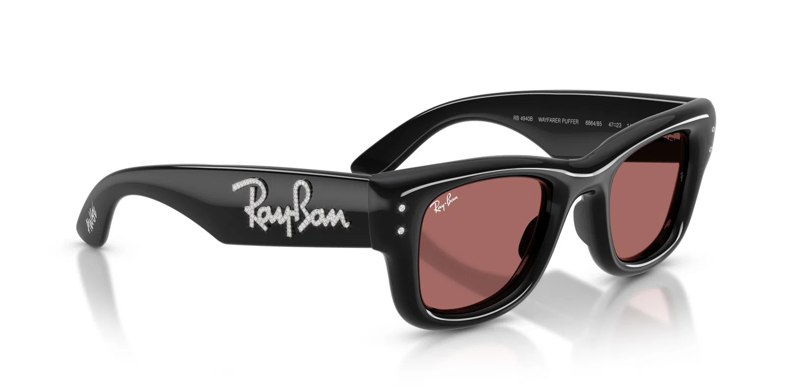 Ray-Ban Wayfarer Puffer 4940B Sunglasses - Green & Strass - view 52